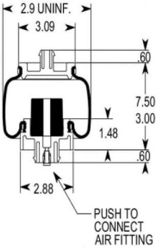 عزم الدوران CAB CAB Sleeper Air Spring Bag for Freightliner Century Class & Argosy Coe (2002 & early) (يحل محل Firestone 7206 ، W02-358-7206 ، Freightliner 18-29919-000) (TR7206) in Saudi Arabia