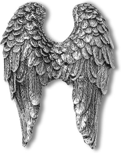AMOIENSIS Angel Wings Wall Art Sculpture for Front Door Porch Living Room Wall Decoration, 6 inch Vintage Accent Wall Hanging Wall Mount Statue Resin 3D Wall Art Sculpture Gold in Saudi Arabia