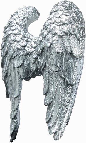 AMOIENSIS Angel Wings Wall Art Sculpture for Front Door Porch Living Room Wall Decoration, 6 inch Vintage Accent Wall Hanging Wall Mount Statue Resin 3D Wall Art Sculpture Gold in Saudi Arabia