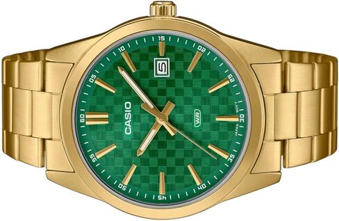 Casio MTP-VD03G-3A Men's Standard Gold Tone Stanless Steel Green Dial 3-Hand Analog Watch in Saudi Arabia