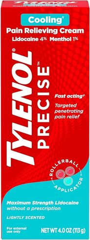 Tylenol Precise Nighttime Pain Relieving Cream, Topical Relief with 4% Camphor & 1.25% Menthol for Fast Acting & Penetrating Joint & Muscle Pain Relief, Calming Scent for Relaxation, 4 oz in Kuwait