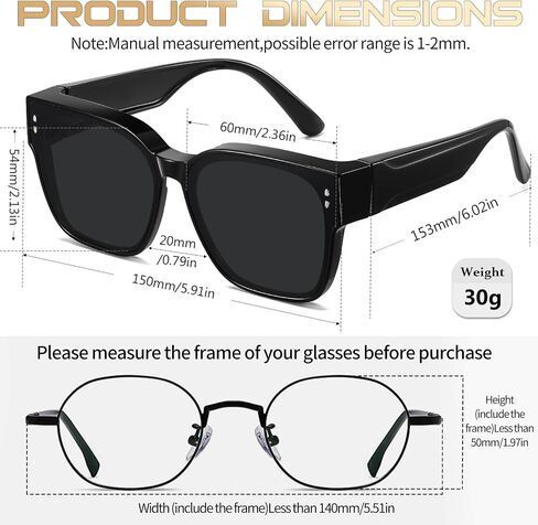 KANASTAL Oversized Over Glasses Sunglasses Womens Mens Polarized UV400 Trendy Fit Over Sun Glasses Fashion Square Shades in Kuwait
