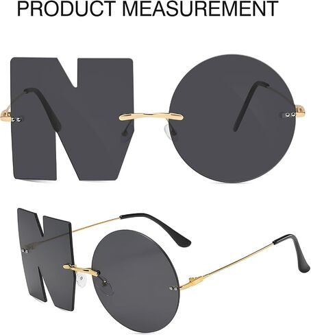 Sunglasses for Women and Men, No Design Trendy Rimless Black Meta Glasses, Fashion Retro 90s in Kuwait