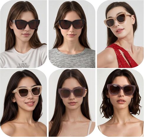 ANDWOOD Trendy Cute Cat Eye Polarized Sunglasses for Women Fashion Cateye Sunnies Lentes de sol para mujer in Kuwait