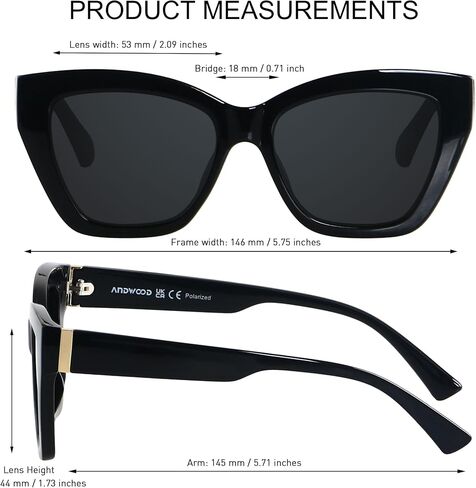ANDWOOD Trendy Cute Cat Eye Polarized Sunglasses for Women Fashion Cateye Sunnies Lentes de sol para mujer in Kuwait