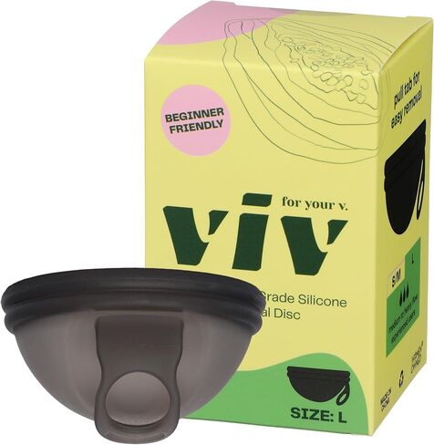 Viv For Your V Menstrual Disc Starter Kit | 1 Small Menstrual Disc, 1 Gel Wash, 1 Travel Pouch, & 1 Starter Guide | Beginner Friendly | Medical Grade Silicone Period Disc with Ring for Easy Removal in Saudi Arabia
