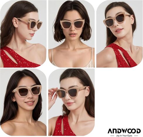 ANDWOOD Trendy Cute Cat Eye Polarized Sunglasses for Women Fashion Cateye Sunnies Lentes de sol para mujer in Kuwait