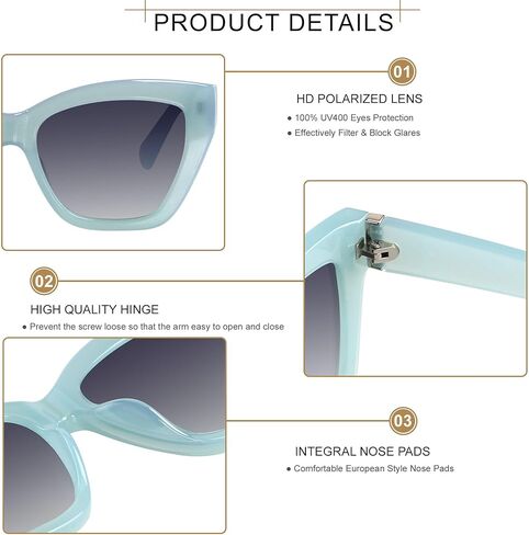 ANDWOOD Trendy Cute Cat Eye Polarized Sunglasses for Women Fashion Cateye Sunnies Lentes de sol para mujer in Kuwait