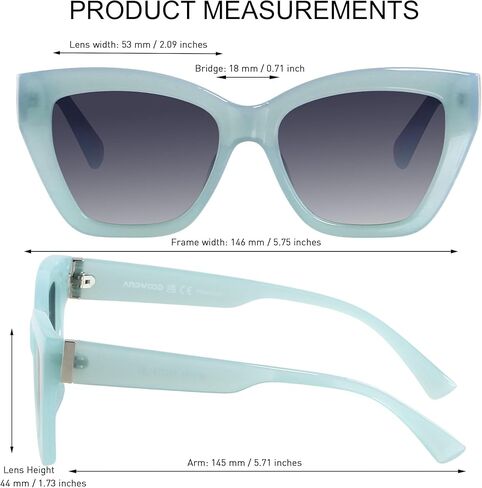 ANDWOOD Trendy Cute Cat Eye Polarized Sunglasses for Women Fashion Cateye Sunnies Lentes de sol para mujer in Kuwait