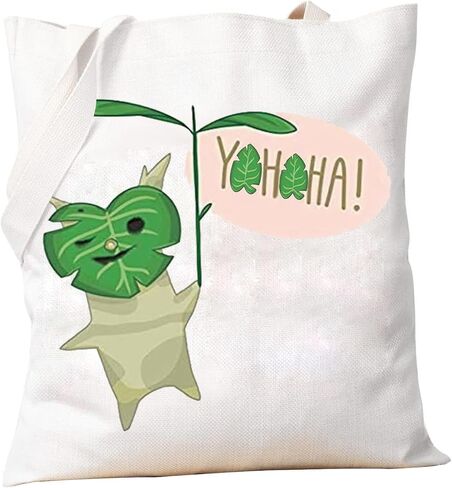 PXTIDY LOZ Game Fans Gifts Video Game Yahaha Korok Tote Bag Zelda Korok Reusable Grocery Shopping Bag Gamer Gift in Kuwait