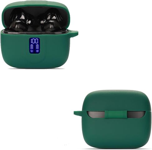 Silicon Case Cover Compatible with TAGRY X08 and ZIUTY A1 Wireless Earbuds, Protective Case with Keychain, with Window for LED Display, Luminescent Green in Kuwait