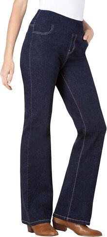 Woman Within Plus Size Petite Flex-Fit Pull-On Bootcut Denim Jean in Saudi Arabia