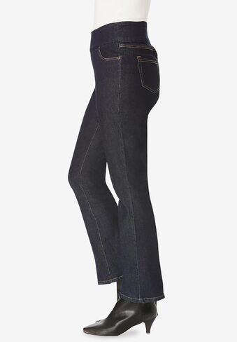 Woman Within Plus Size Petite Flex-Fit Pull-On Bootcut Denim Jean in Saudi Arabia