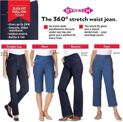 Woman Within Plus Size Petite Flex-Fit Pull-On Bootcut Denim Jean in Saudi Arabia