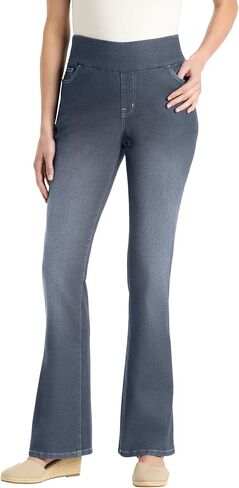 Woman Within Plus Size Petite Flex-Fit Pull-On Bootcut Denim Jean in Saudi Arabia