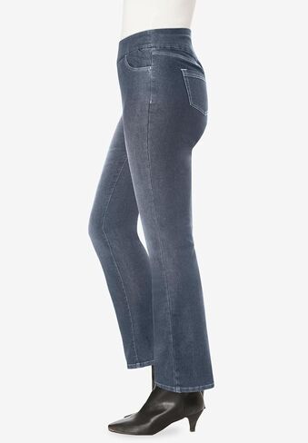 Woman Within Plus Size Petite Flex-Fit Pull-On Bootcut Denim Jean in Saudi Arabia