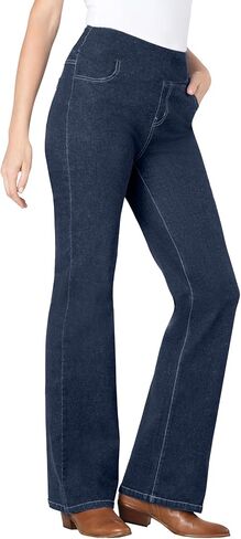 Woman Within Plus Size Petite Flex-Fit Pull-On Bootcut Denim Jean in Saudi Arabia