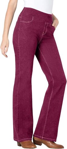 Woman Within Plus Size Petite Flex-Fit Pull-On Bootcut Denim Jean in Saudi Arabia