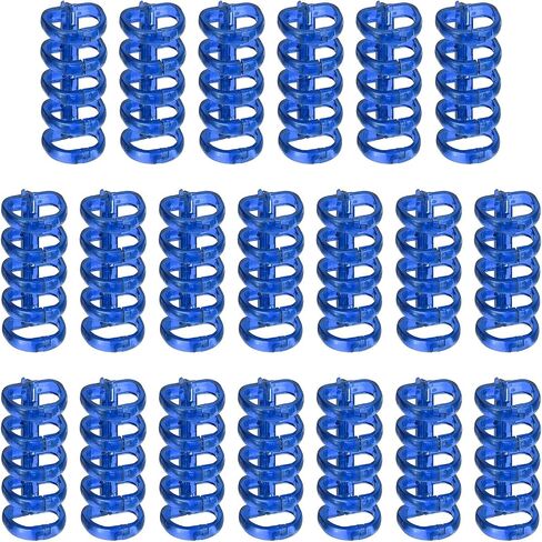 PATIKIL 5-Ring Binding Rings, 1.61"x 0.59"20 Pack Plastic Round Loose-Leaf Rings Comb Folio Binder for Notebook Album and Office Supplies, Transparent Blue in Saudi Arabia