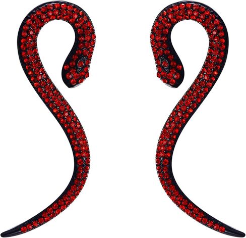 Flyonce Halloween Earrings Rhinestone Snake Earrings Costume Statement Snake Jewelry Serpent Snakes Dangle Earrings Cosplay Jewelry Accessories in Kuwait