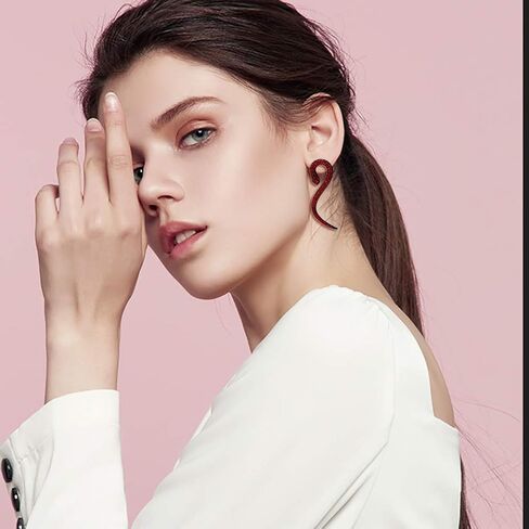 Flyonce Halloween Earrings Rhinestone Snake Earrings Costume Statement Snake Jewelry Serpent Snakes Dangle Earrings Cosplay Jewelry Accessories in Kuwait