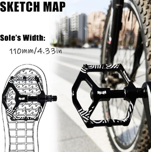 دواسات دراجة الطريق غير قابلة للتخطي، دواسات دراجات من الألومنيوم بدون مشبك، دواسات MTB خفيفة الوزن مسطحة مع محور فضي 9/16 بوصة، دواسات دراجة جبلية للشباب مع 12 دبابيس لدواسات دراجة ثلاثية العجلات لركاب المدينة in Kuwait