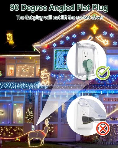 Extension Cord Splitter,4 Plug Splitter,14AWG SJTW 15A 1875W 14/3-Gauge 2.3FT Power Splitter, 4 Way 3 Prong 1 to 4 Plug Power Cord Splitter, Heavy Duty Cable, Green, for Indoor or Outdoor Use. in Saudi Arabia