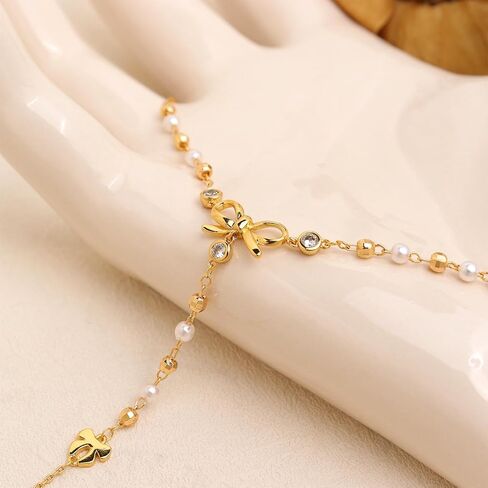 Gold Hand Chain Ring Slave Bracelets for Woman, Dainty Slave Bracelets Summer Beach Jewelry Gift. in Saudi Arabia