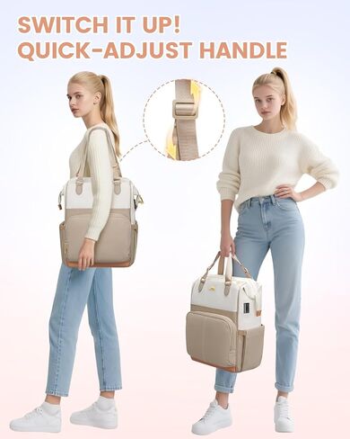 MATEIN Anti Theft Laptop Backpack Women, 15.6 Inch Commute Work Backpack with Theftproof Zippers & RFID Pocket, Water Resistant Fashion Teacher Bag with USB Charging Port for Travel, Beige Khaki in Saudi Arabia