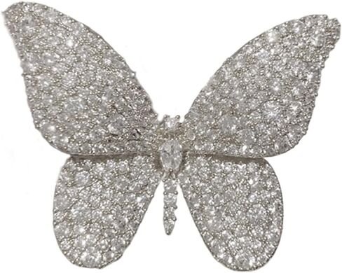 Crystal Butterfly Brooches for Women,Silver Rhinestone Brooch Pins Vintage Gold Butterfly Large Brooch Pin,Aesthetic Everyday Jewelry Pins in Kuwait