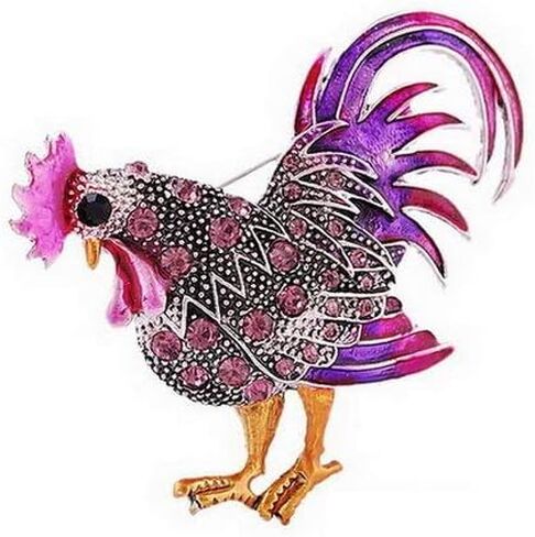 Trendy Big Rooster Brooch French Jewelry Fashion Multicolor Crystal Brooches Female Animal Brooches for Women in Saudi Arabia