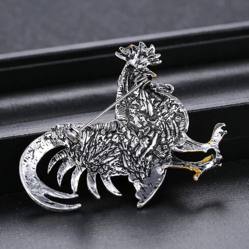 Trendy Big Rooster Brooch French Jewelry Fashion Multicolor Crystal Brooches Female Animal Brooches for Women in Saudi Arabia