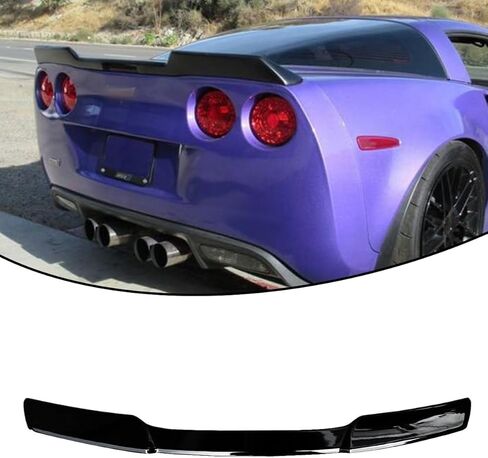 Rear Trunk Lid Spoiler Wing Fit for Chevrolet Corvette C6 2005-2013 ZR1 Extended H Style Glossy Black in Kuwait