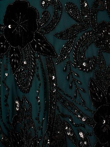 Adrianna Papell Women's Beaded Mesh Velvet Dress in Saudi Arabia