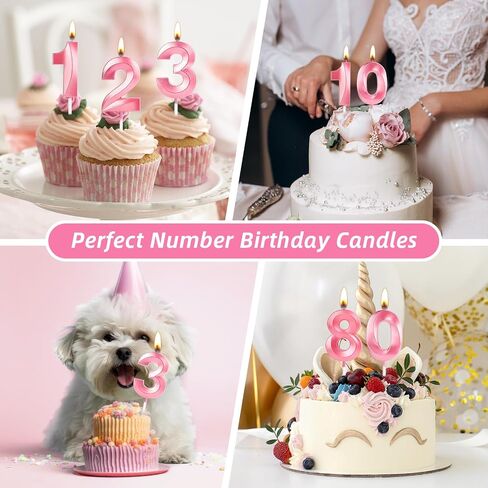 21st Birthday Candle, Number 21 Candles, Pink Happy Birthday Candle for Cake, Happy Birthday Cake Topper Decoration for Him Her Birthday PartyWedding Anniversary Celebration Supplies (21, Pink) in Saudi Arabia