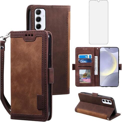 Asuwish Phone Case for Samsung Galaxy S24 Plus/S25 Plus S24+ S25+ 5G Wallet Cell Cover with Tempered Glass Screen Protector Lanyard Flip Credit Card Holder S24Plus 24S + S 24 24+ S25Plus 25S 25+ Blue in Kuwait