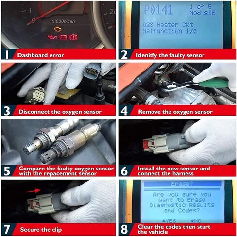 Oxygen Sensor Upstream & Downstream O2 Sensor Fit for Infiniti QX56 2004-2006, for Nissan Armada 2005-2006/Nissan Titan 2004-2006, Oxygen O2 Sensor 4PCS Replace OE# 234-5060, 234-4835 in Saudi Arabia