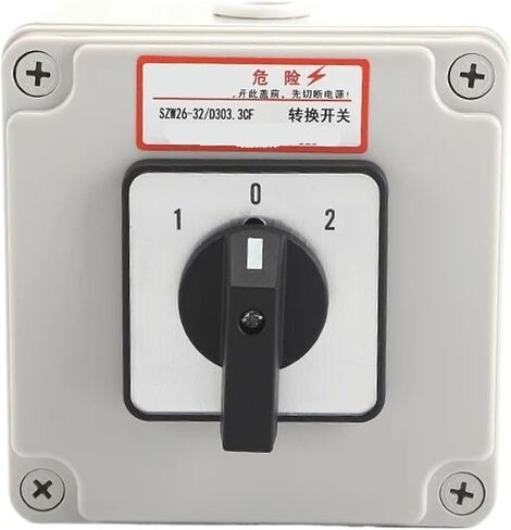 SZW26/LW26-32/D303.3CF 32A 3 Position 3 Phase 1 0 2 Panel Rotary Knob Universal Changeover Cam Switch with Waterproof Box in Saudi Arabia