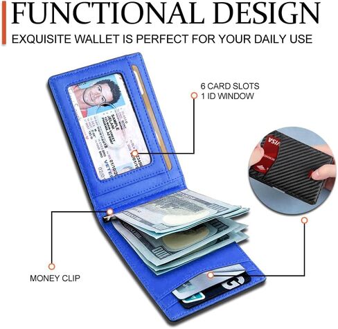 Slim Leather RFID Blocking Wallet for Men-Money Clip & Card Holder,Small Bifold Front Pocket Wallet with 12 Card Slots,Large Capacity & Minimalist Gifts for men (Orange) in Saudi Arabia