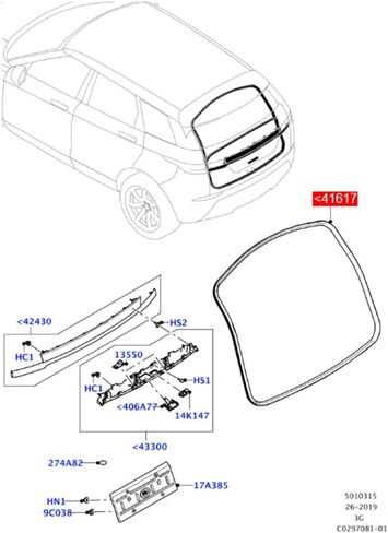 Gzyf 1 PC LR128754 Weathersstrip Seal Seal Rubber لـ Land Rover for Range Rover Evoque 2020-2024 in Kuwait