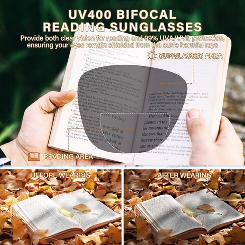 Bifocal Sunglasses for Women Oversized Reader Sunglasses Trendy Outdoor Reading Sunglasses UV400 Protection in Saudi Arabia