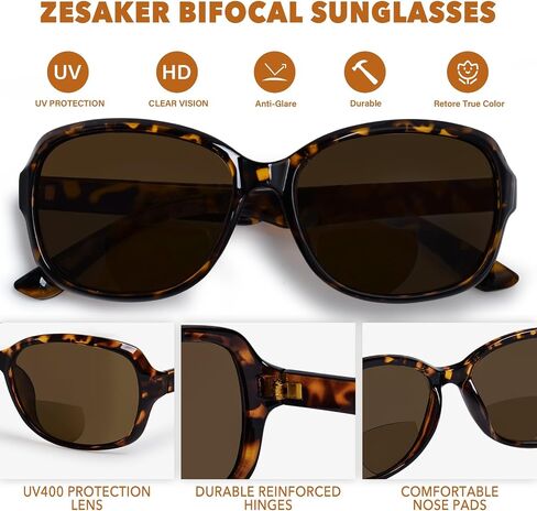 Bifocal Sunglasses for Women Oversized Reader Sunglasses Trendy Outdoor Reading Sunglasses UV400 Protection in Saudi Arabia