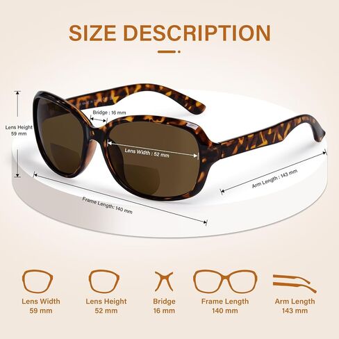 Bifocal Sunglasses for Women Oversized Reader Sunglasses Trendy Outdoor Reading Sunglasses UV400 Protection in Saudi Arabia