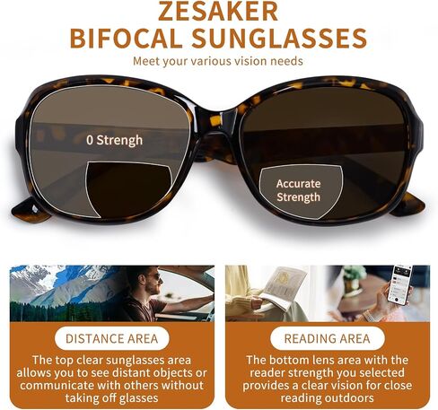 Bifocal Sunglasses for Women Oversized Reader Sunglasses Trendy Outdoor Reading Sunglasses UV400 Protection in Saudi Arabia