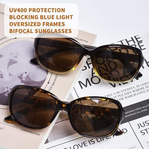Bifocal Sunglasses for Women Oversized Reader Sunglasses Trendy Outdoor Reading Sunglasses UV400 Protection in Saudi Arabia