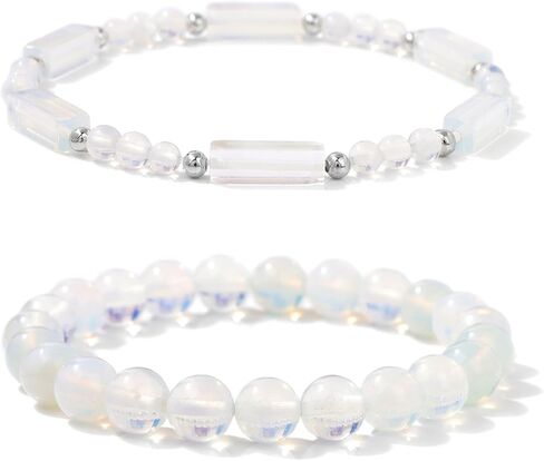 Healing Beaded Bracelets for Women Men 2Pcs Healing Crystal Stretch Bracelet Natural Stone Bracelet Beads Gemstone Bracelet for Men Women in Kuwait