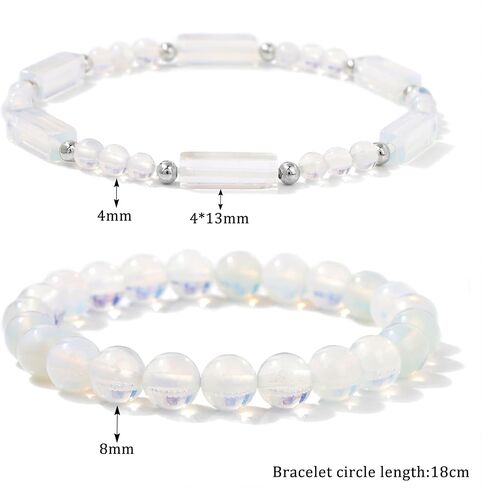 Healing Beaded Bracelets for Women Men 2Pcs Healing Crystal Stretch Bracelet Natural Stone Bracelet Beads Gemstone Bracelet for Men Women in Kuwait