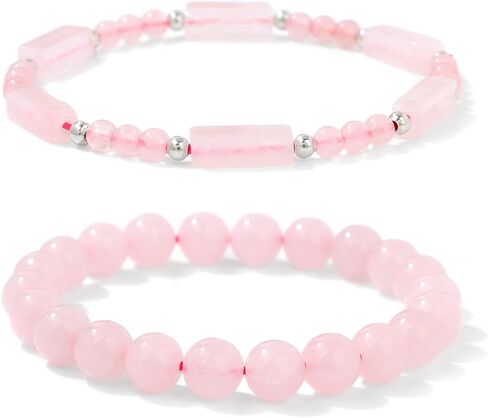 Healing Beaded Bracelets for Women Men 2Pcs Healing Crystal Stretch Bracelet Natural Stone Bracelet Beads Gemstone Bracelet for Men Women in Kuwait