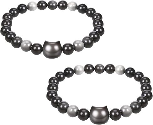 2 Pcs Cat Black Obsidian Wealth Prosperity Abundance Stone Bead Bracelet Women Bracelets Money Wealth Mood Beaded Bracelets Entrepreneur Business Luck Stretch Bracelet for Cat Lover Attraction in Saudi Arabia