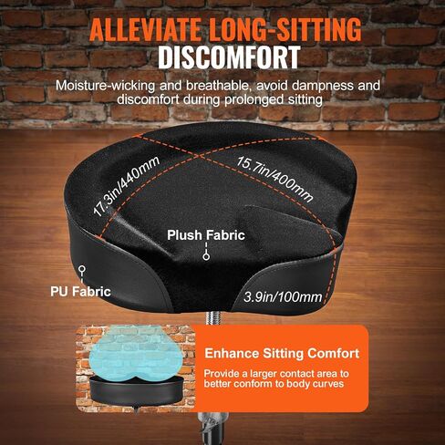 VEVOR Drum Throne مع مسند الظهر، 19.3-25.2 بوصة/490-640 مم ارتفاع قابل للتعديل، مقعد طبل مبطن بسرج هيدروليكي مع أعواد طبل مضادة للانزلاق 227 كجم/500 رطل أقصى سعة، دوران 360 درجة للطبول in Saudi Arabia